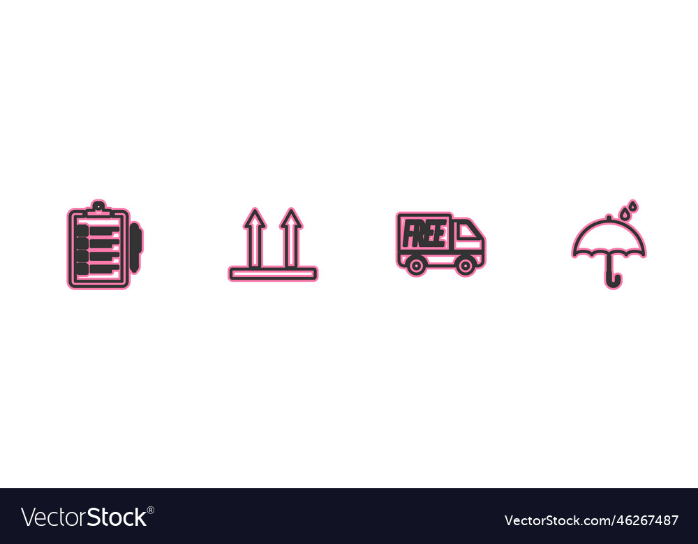 Set line verification of delivery list free vector image Set line verification of delivery list free