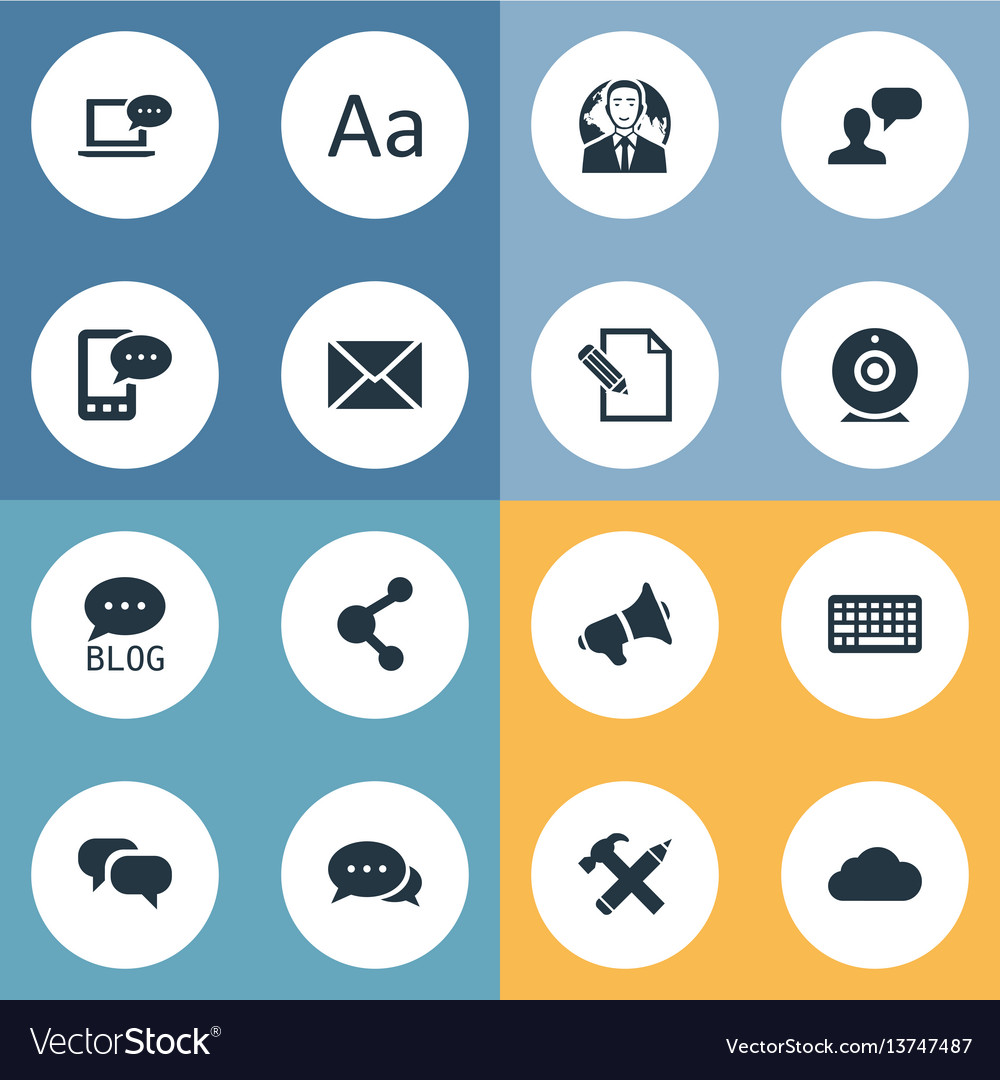 Set of simple blogging icons