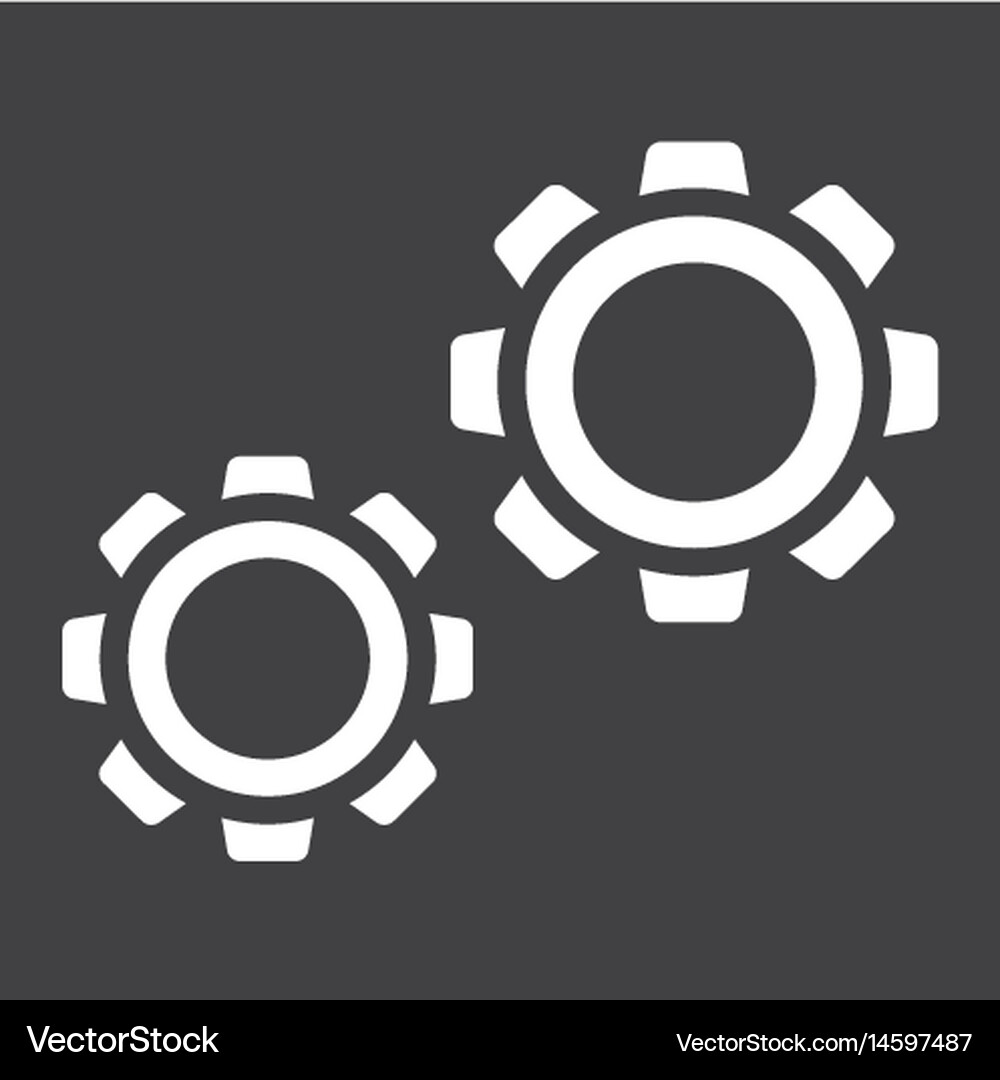 Settings solid icon cogwheels and website Vector Image