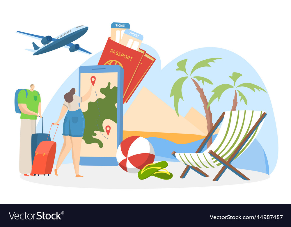 Smartphone application booking service couple Vector Image