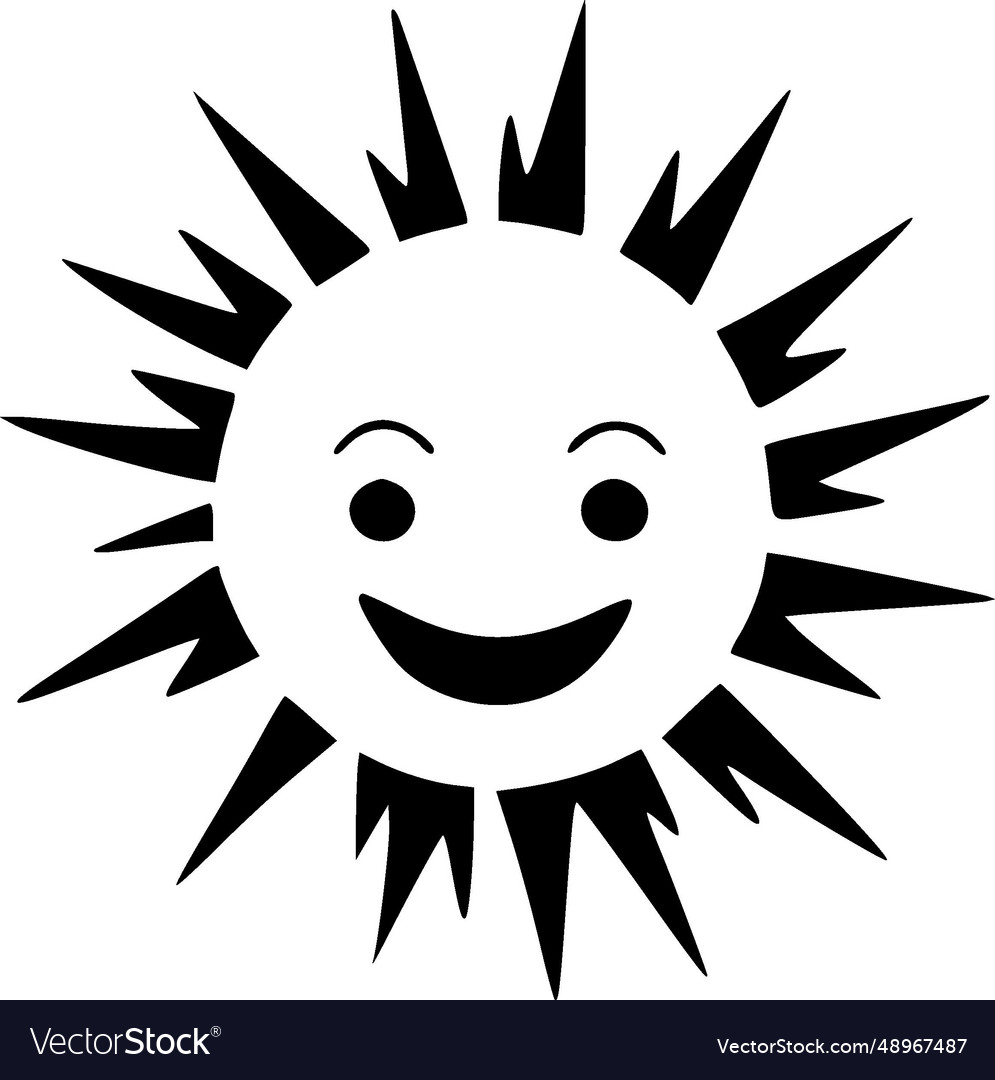 Sun - Minimalist And Flat Logo Royalty Free Vector Image