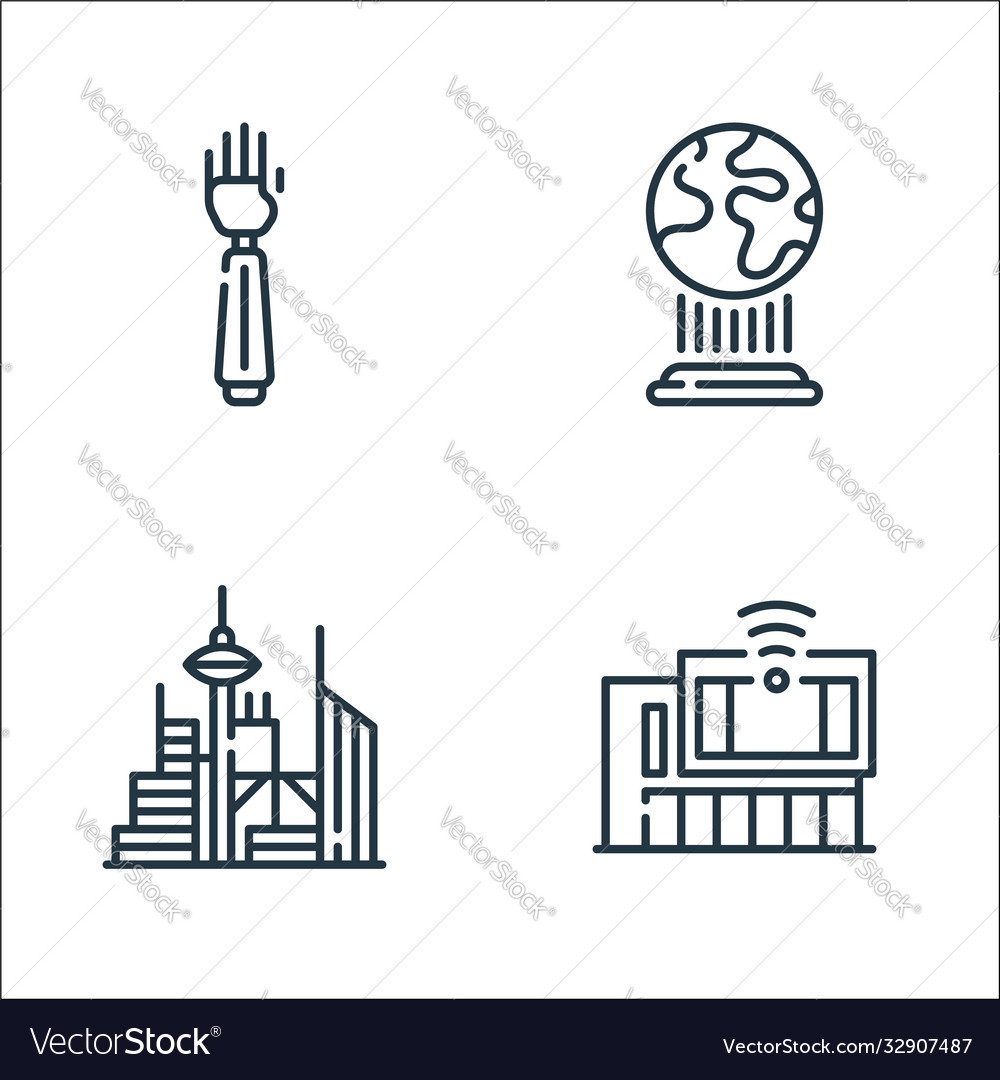 Technology future line icons linear set Vector Image Technology future line icons linear set
