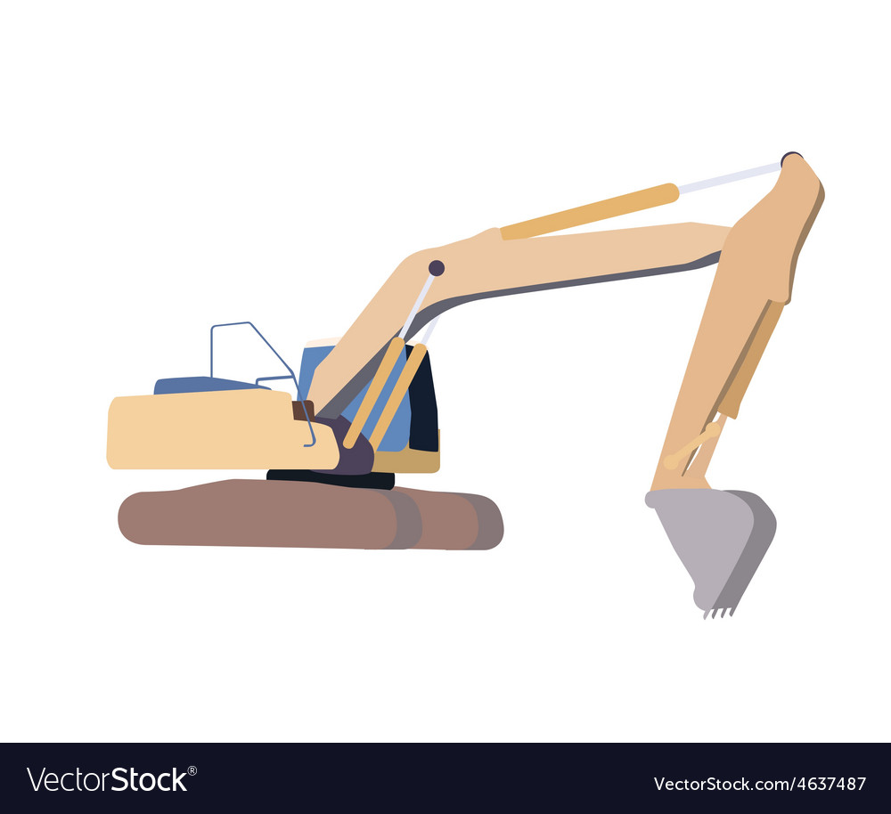 Working excavator isolated