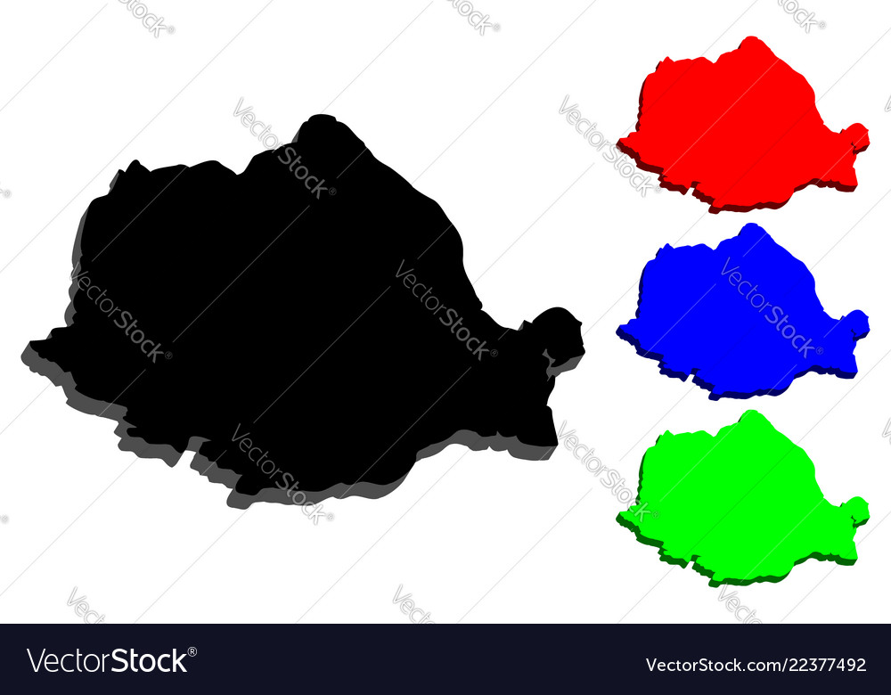 3d Map Of Romania Royalty Free Vector Image - VectorStock