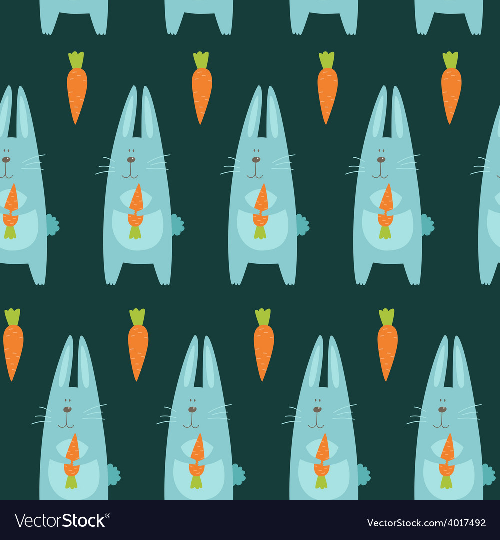 Background with cute rabbit and carrot Royalty Free Vector
