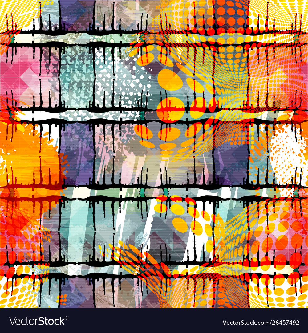Colored abstract seamless pattern in graffiti