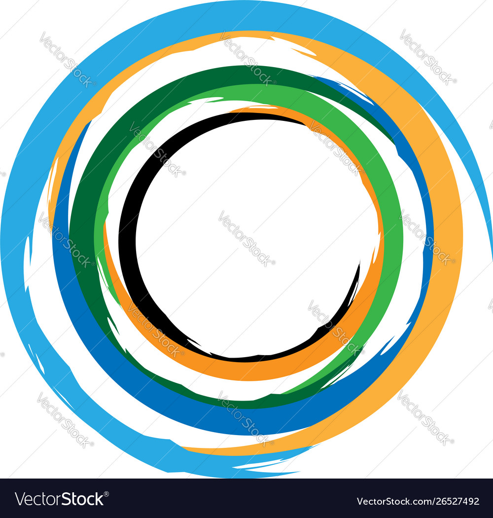 Concentric grungy circular circle element radial Vector Image Concentric grungy circular circle element radial
