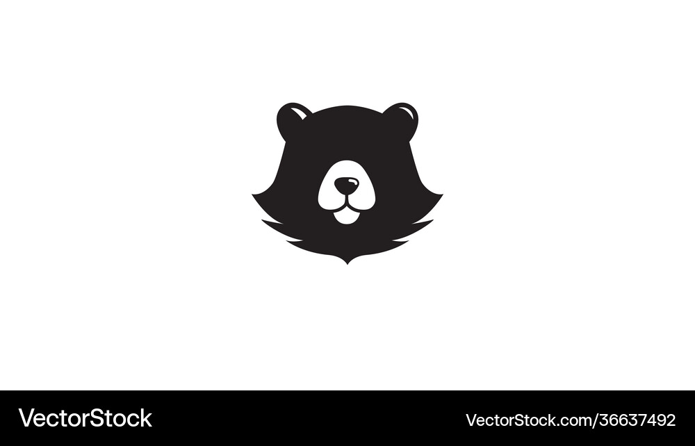 Creative bear head abstract logo Royalty Free Vector Image