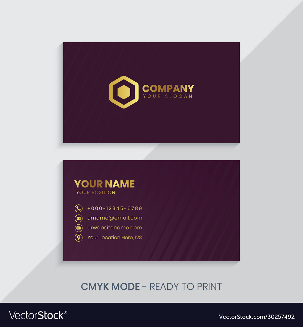 Dark Brown Business Card Template Royalty Free Vector Image