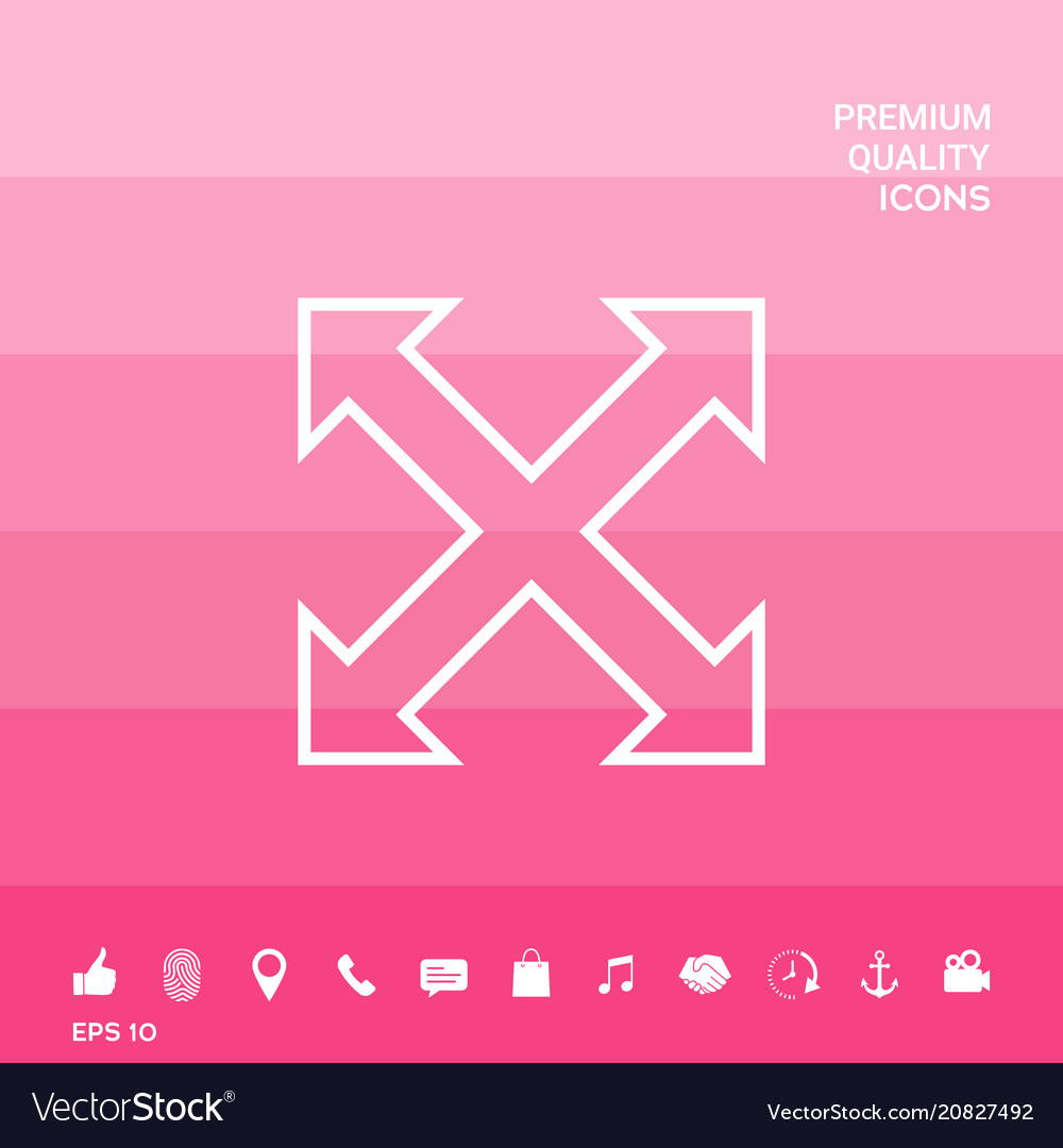 Extend resize enlarge line icon vector image Extend resize enlarge line icon