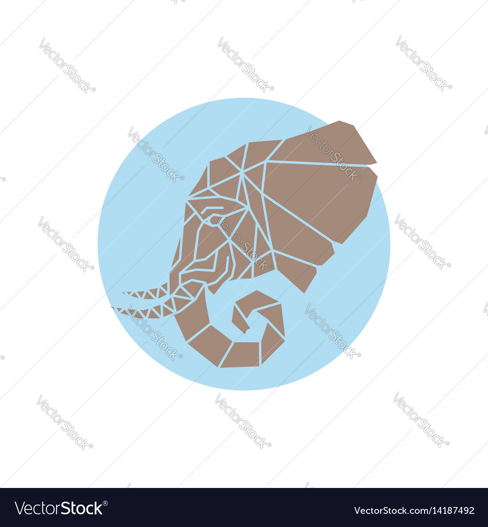 Geometric elephant head made of triangle shapes Vector Image