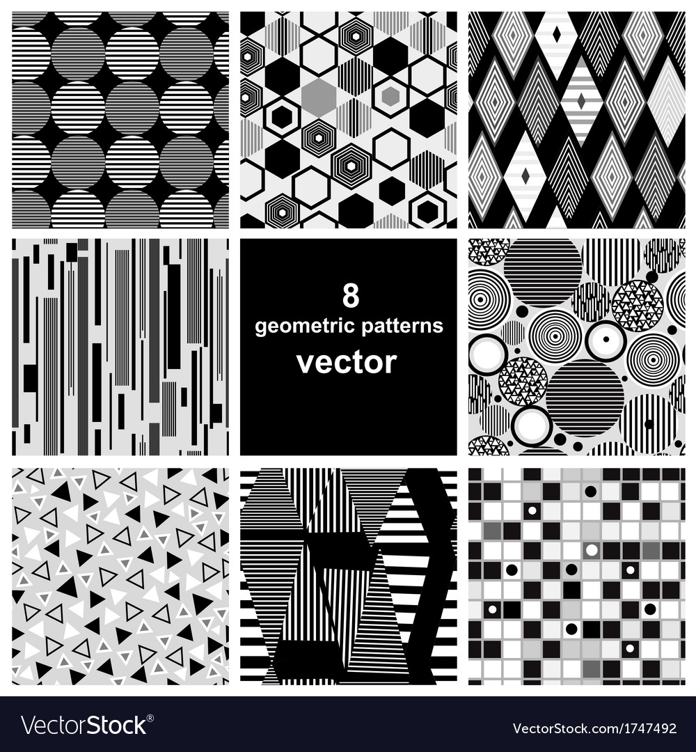 Graphic set of different patterns