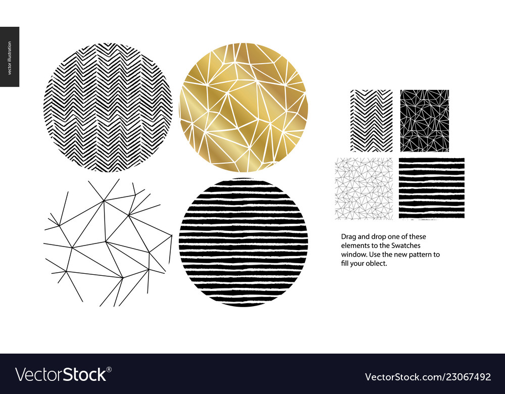 Hand drawn patterns - rounded vector image Hand drawn patterns - rounded