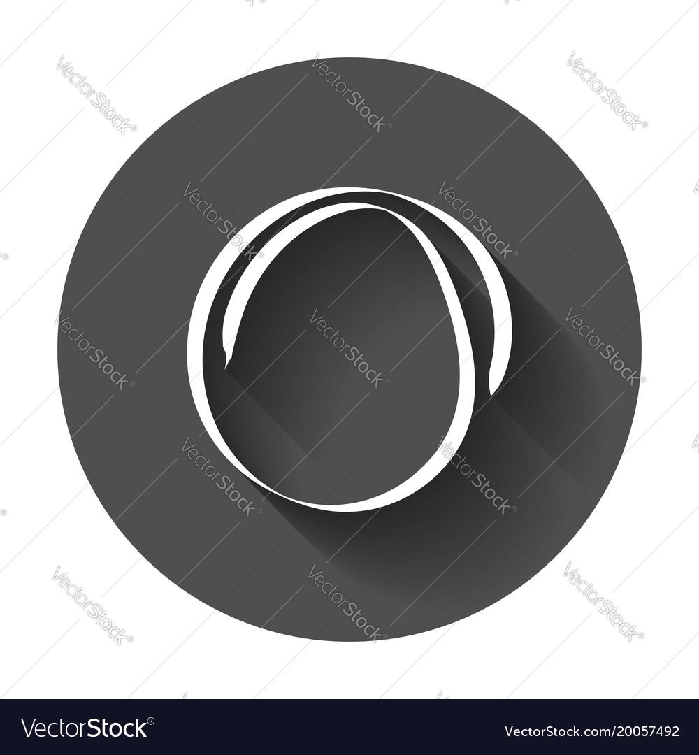Hand drawn scribble circle element with long