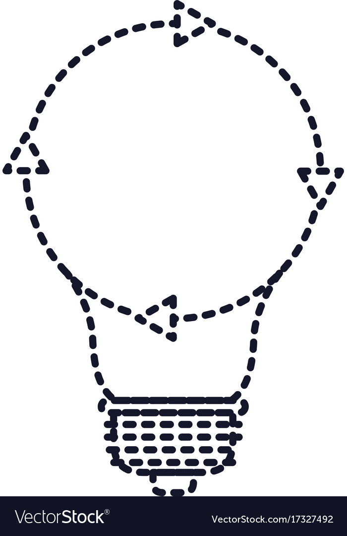 Light bulb with reload icon in monochrome