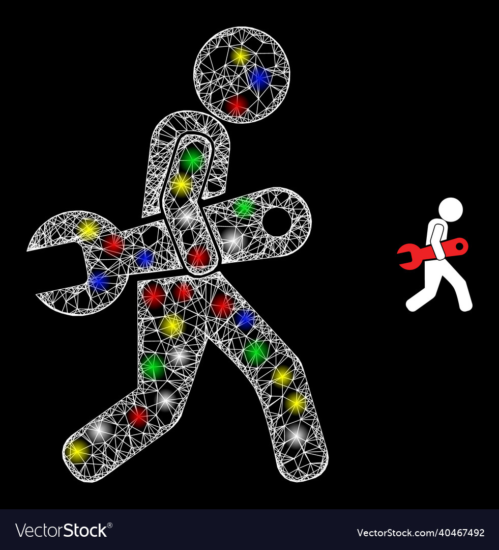 Magic irregular net spanner robber icon vector image Magic irregular net spanner robber icon