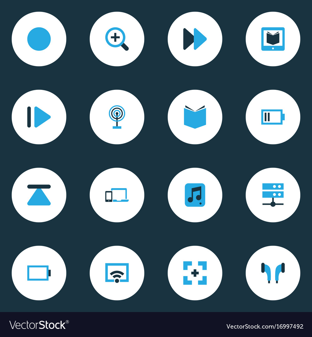 Music colorful icons set collection of file