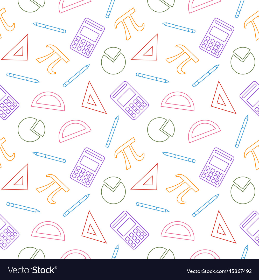 Pi day seamless pattern design with mathematical