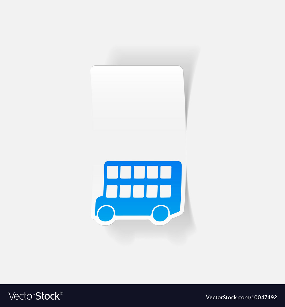 Realistic design element bus double decker