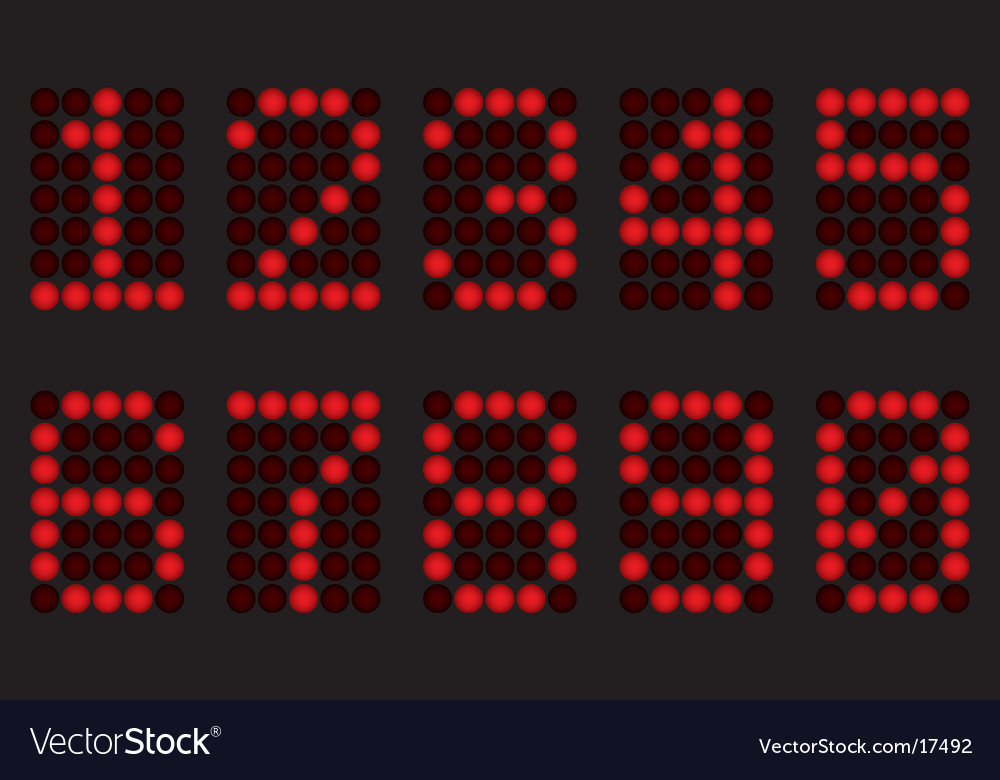 Red digits for matrix display