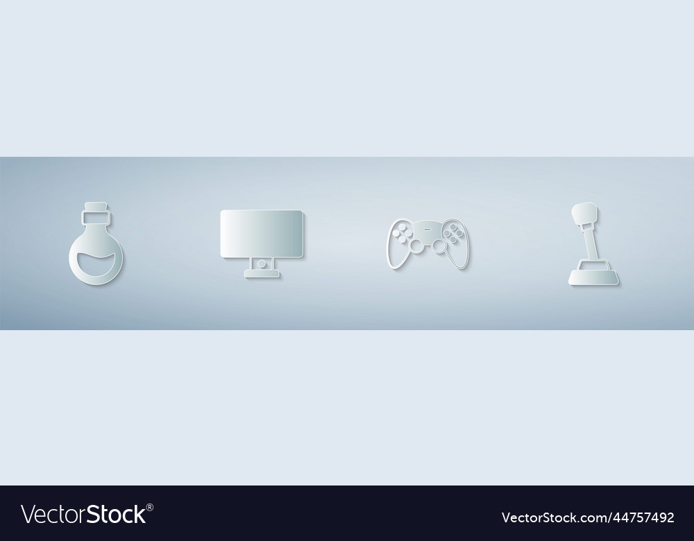 Set bottle with magic elixir computer monitor vector image Set bottle with magic elixir computer monitor