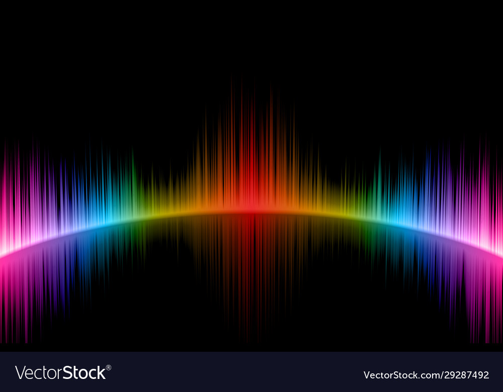 Sound wave spectrum at curve vector image Sound wave spectrum at curve