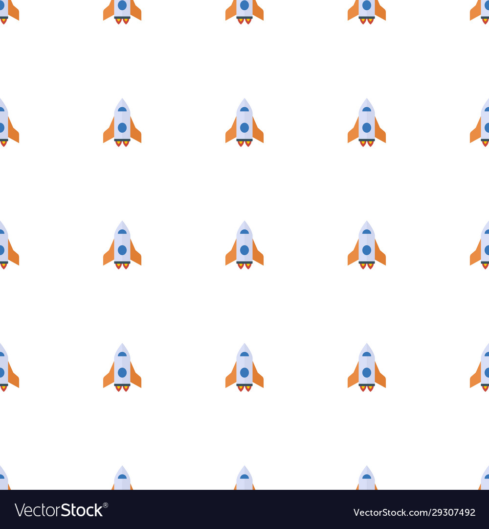 Spaceship icon pattern seamless isolated on white