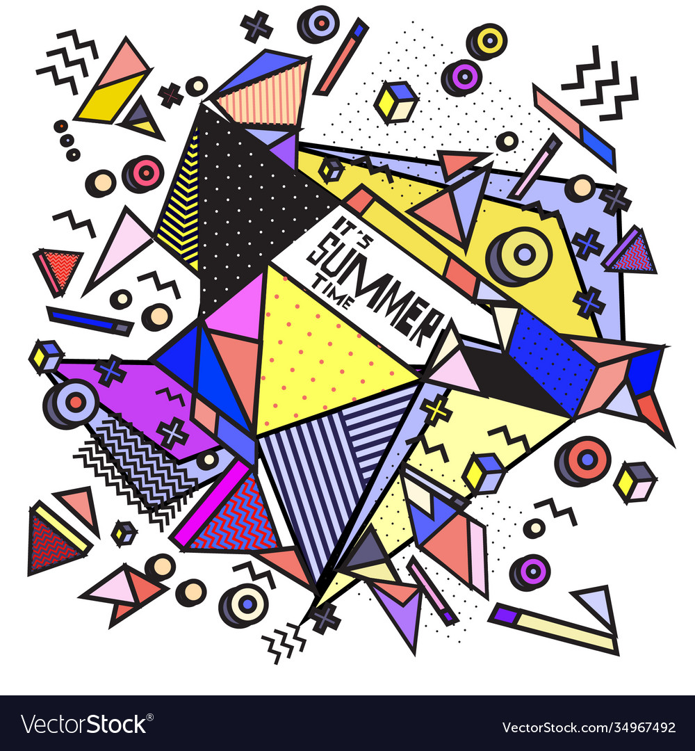 Triangle geometric forms for summer design event vector image Triangle geometric forms for summer design event