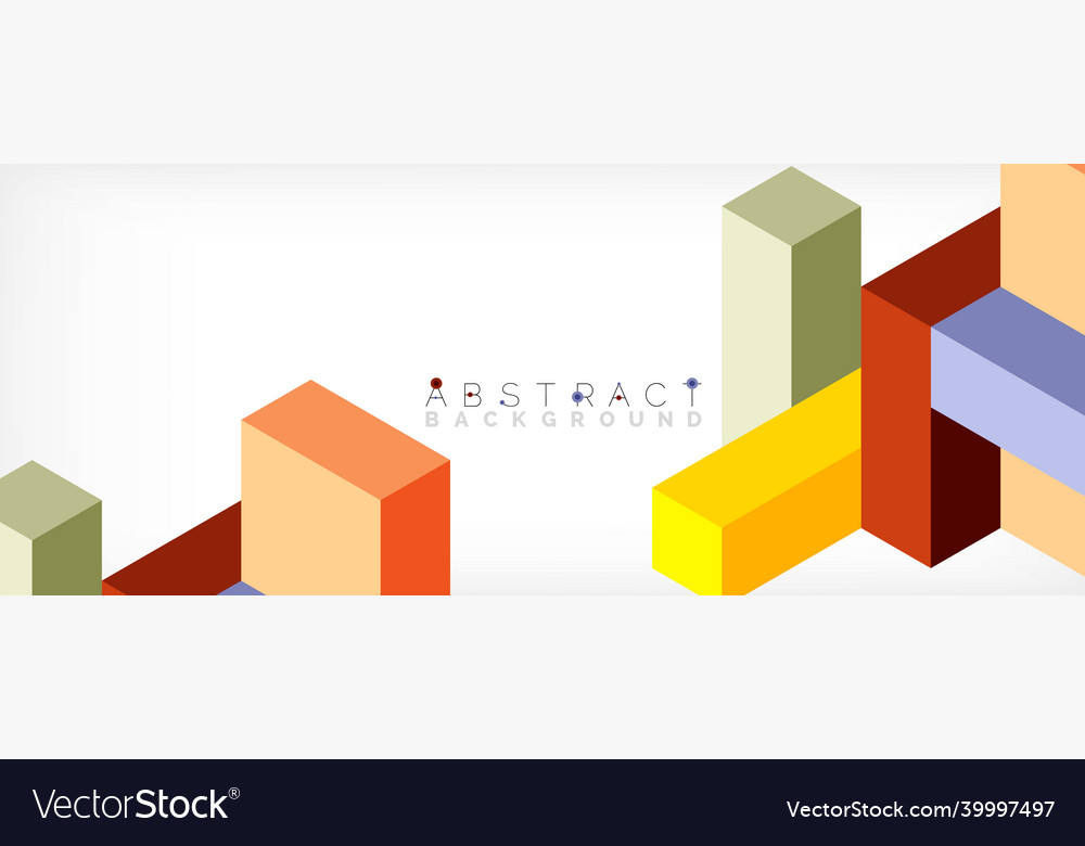 Abstract background 3d cubes cubic elements Vector Image Abstract background 3d cubes cubic elements