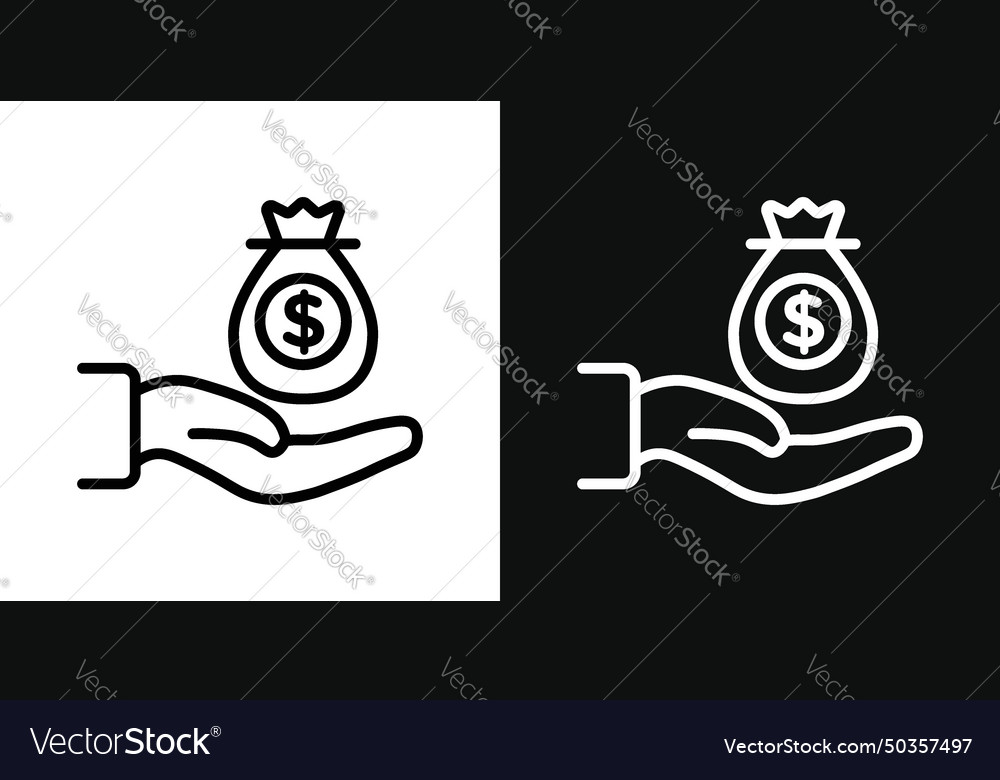 Borrower icon set borrow money finance currency
