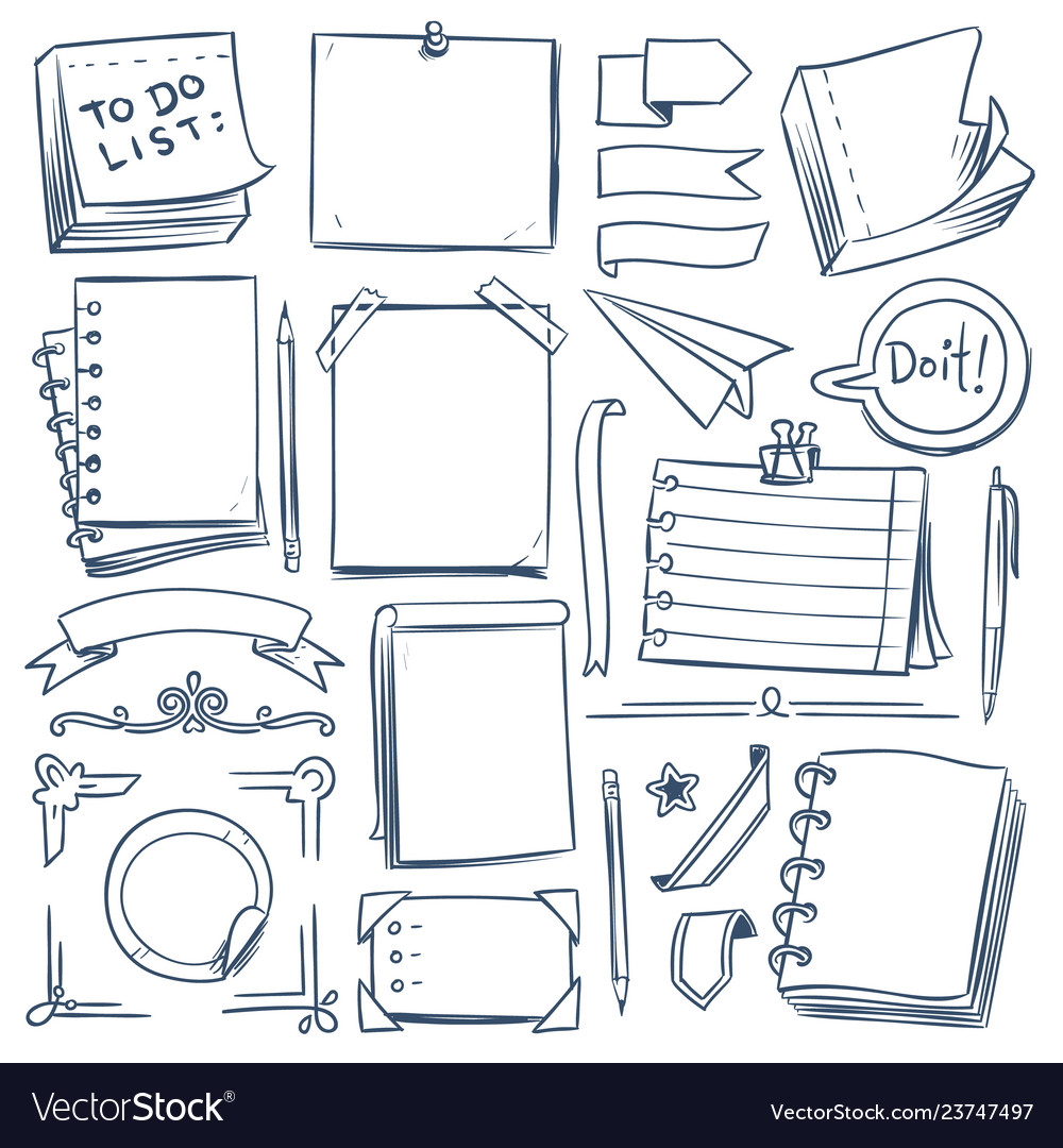 Bullet journal sketch elements notebook girly Vector Image