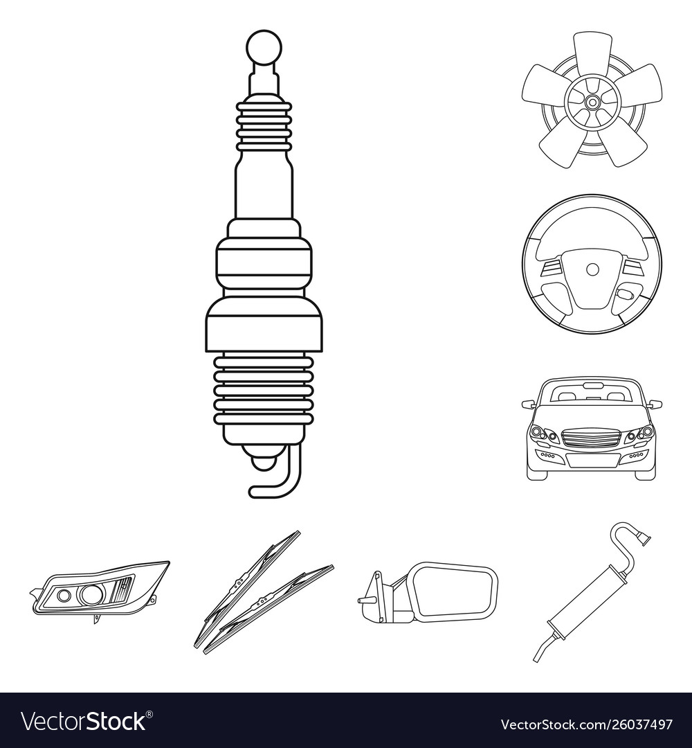 Design auto and part logo set vector image Design auto and part logo set