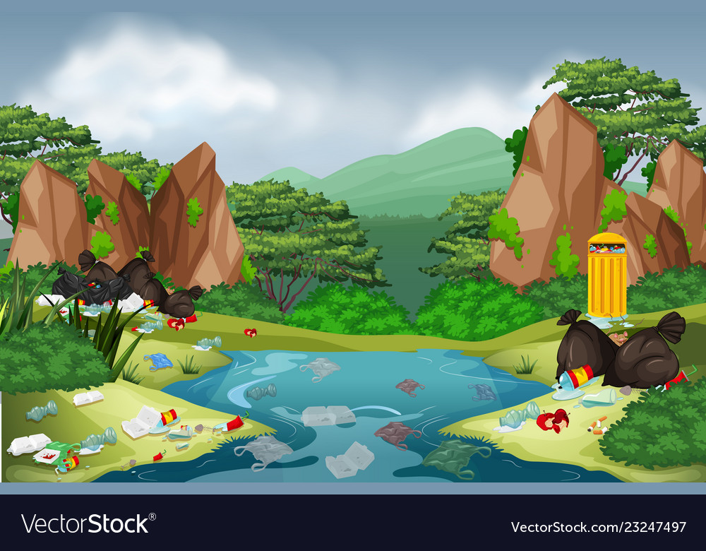 Dump garbage in the forest