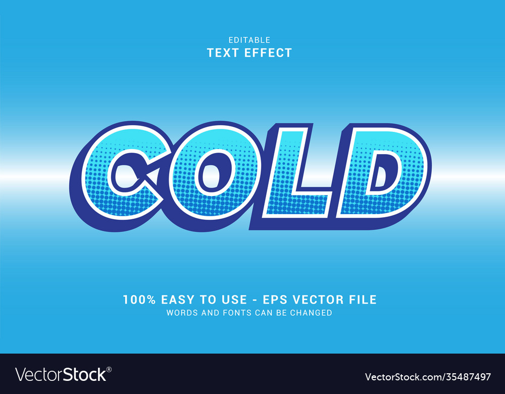Editable text effect cold style