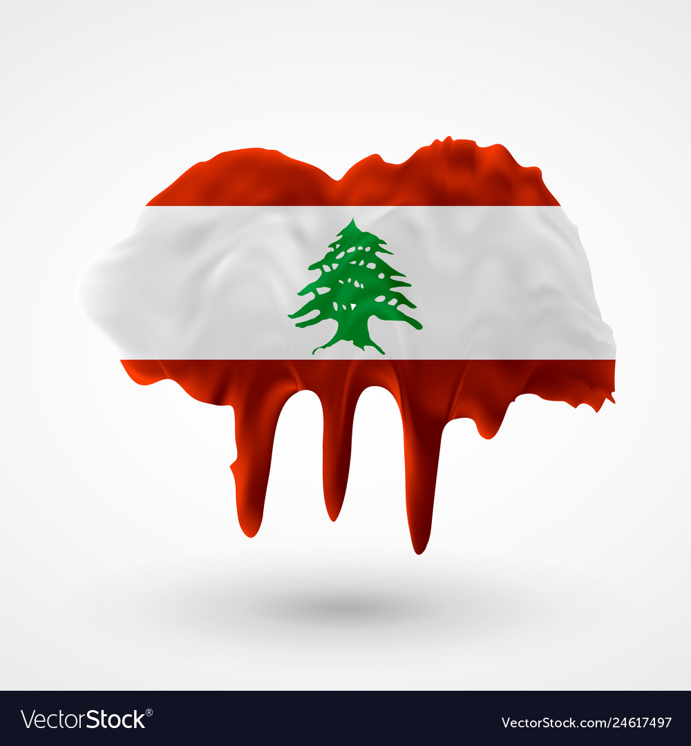 Isolated flag of lebanon painted colors Royalty Free Vector