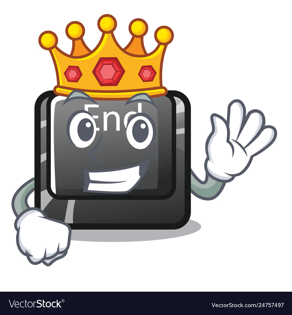 King end button located on cartoon keyboard vector image King end button located on cartoon keyboard