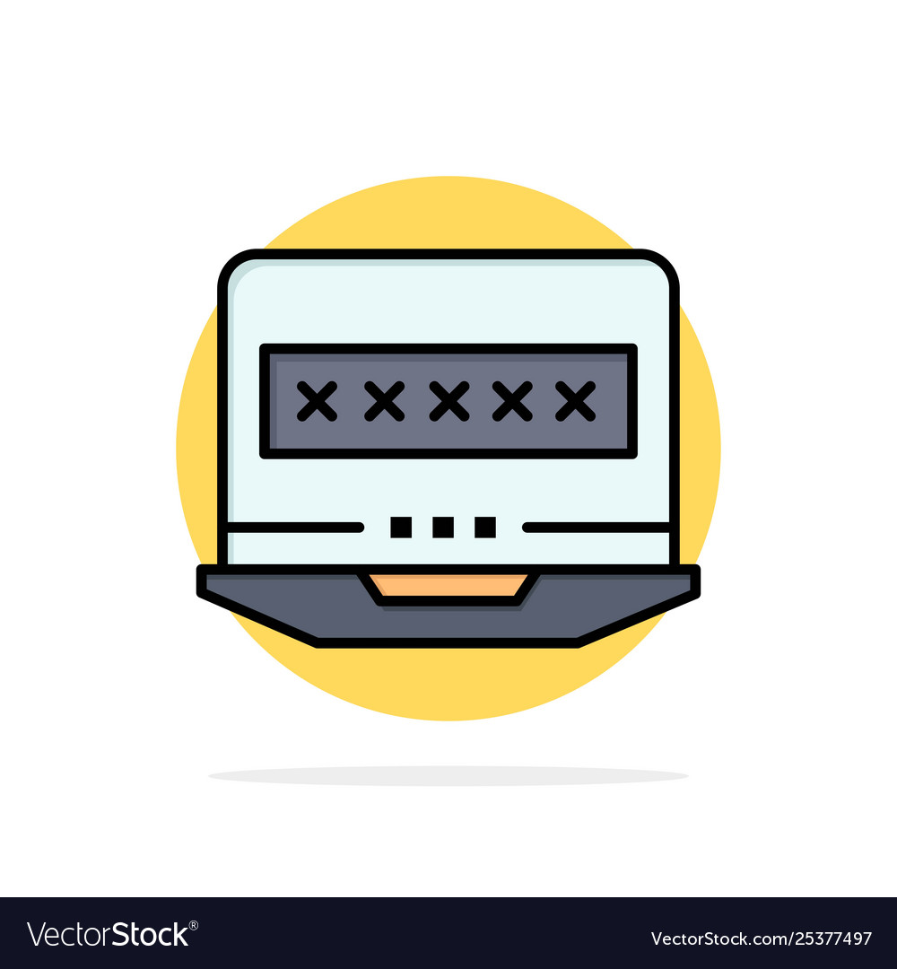 Laptop computer lock security abstract circle vector image Laptop computer lock security abstract circle