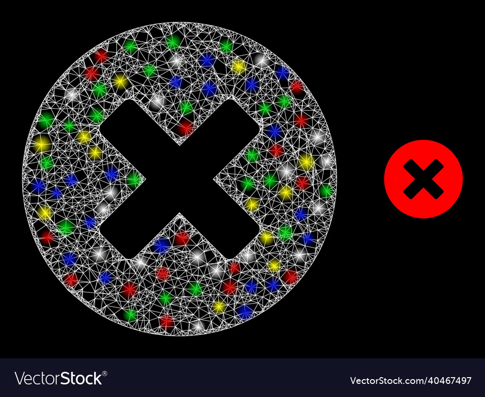 Magic intersected mesh reject icon vector image Magic intersected mesh reject icon