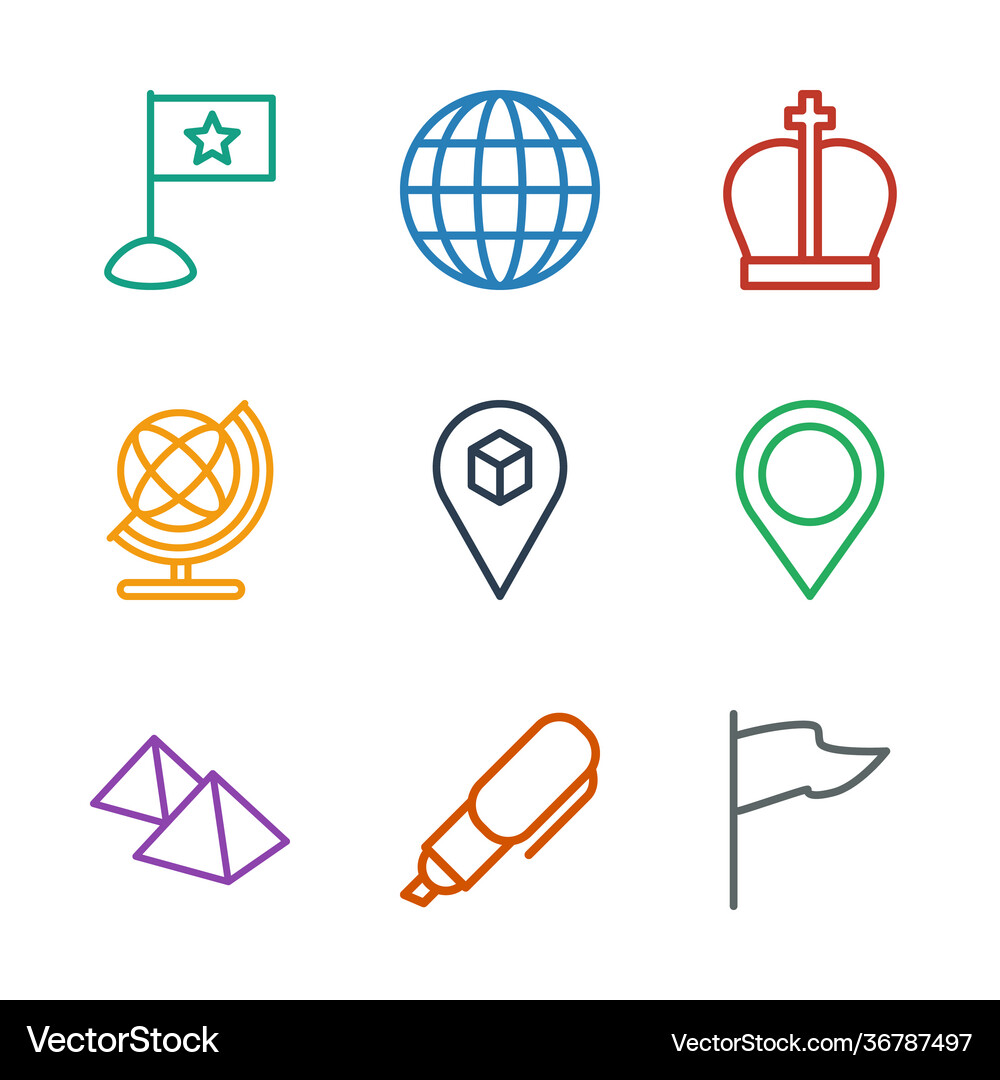 Map icons Royalty Free Vector Image - VectorStock