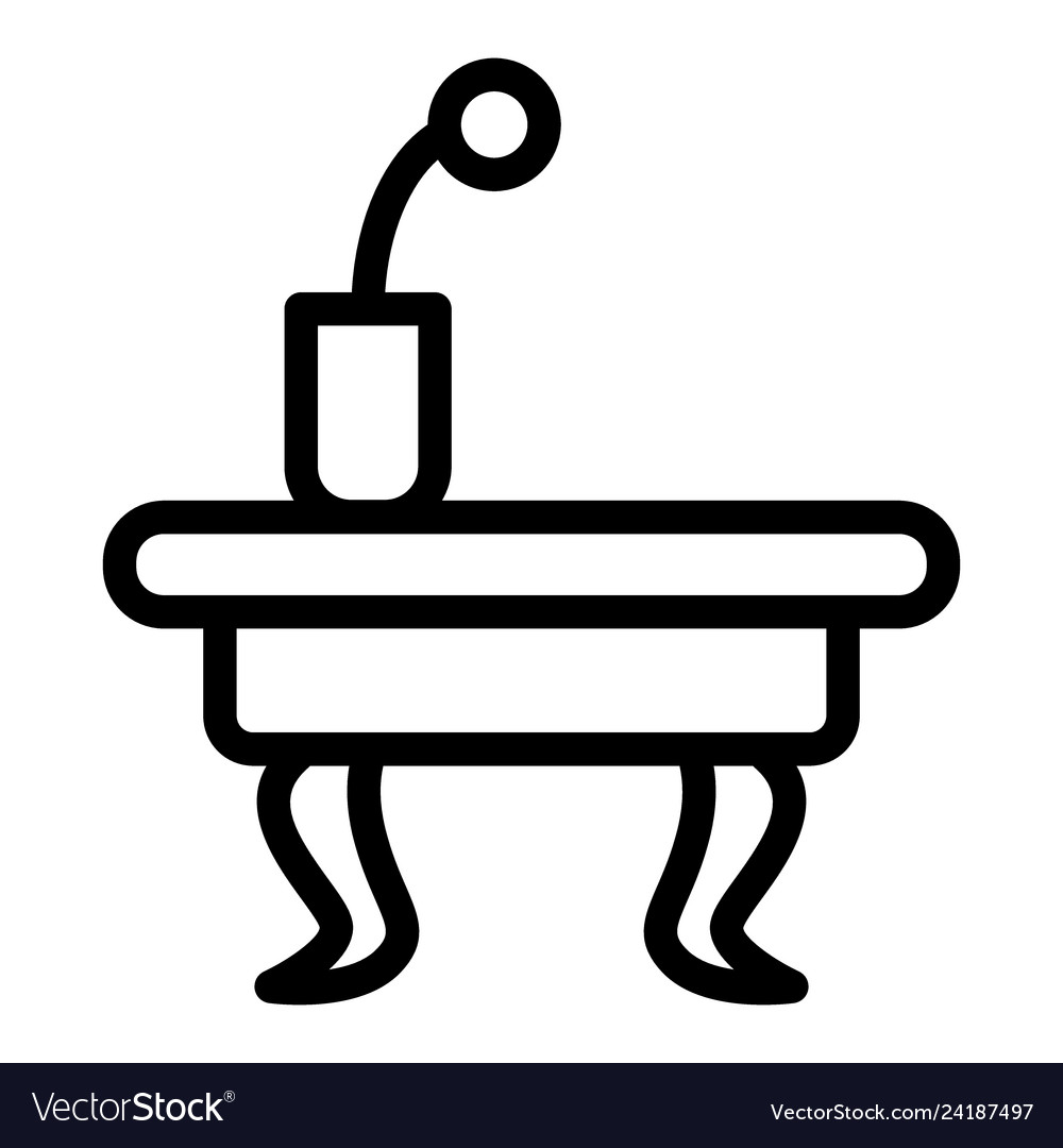 Old coffee table line icon vintage table Vector Image