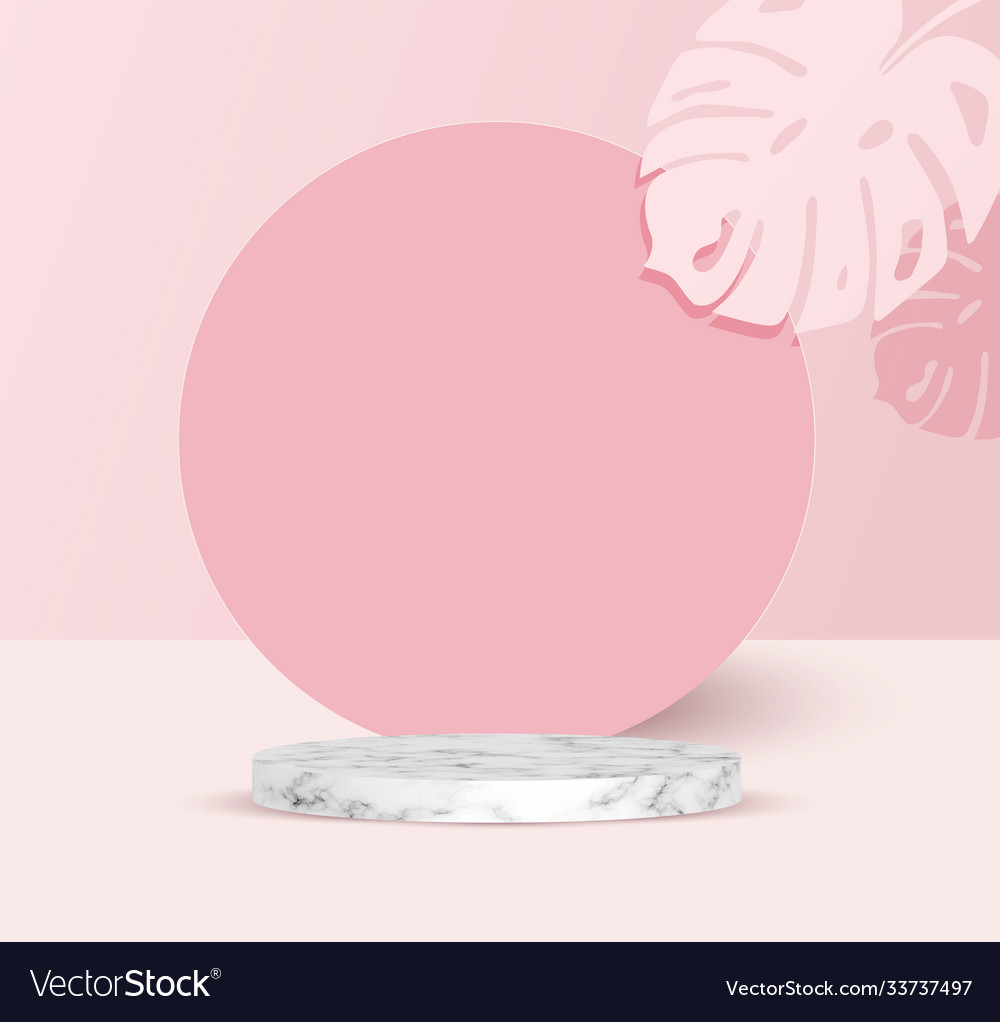 Poduim backdrop with empty cube box tropical vector image Poduim backdrop with empty cube box tropical