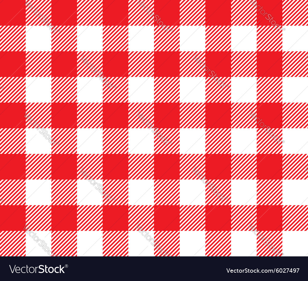 Red and White Gingham Check Tablecloth Pattern