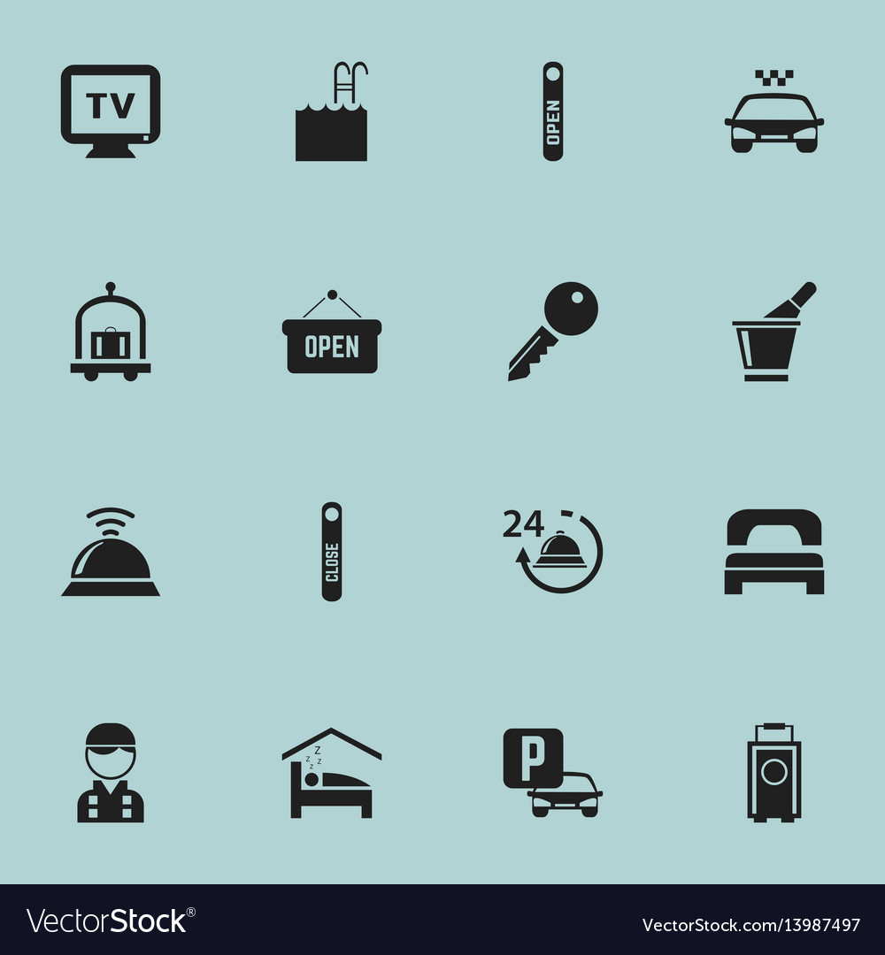 Set of 16 editable icons includes symbols vector image Set of 16 editable icons includes symbols