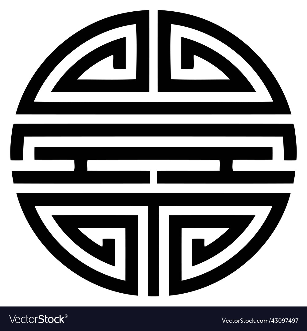 Simple icon chinese shou - longevity symbol