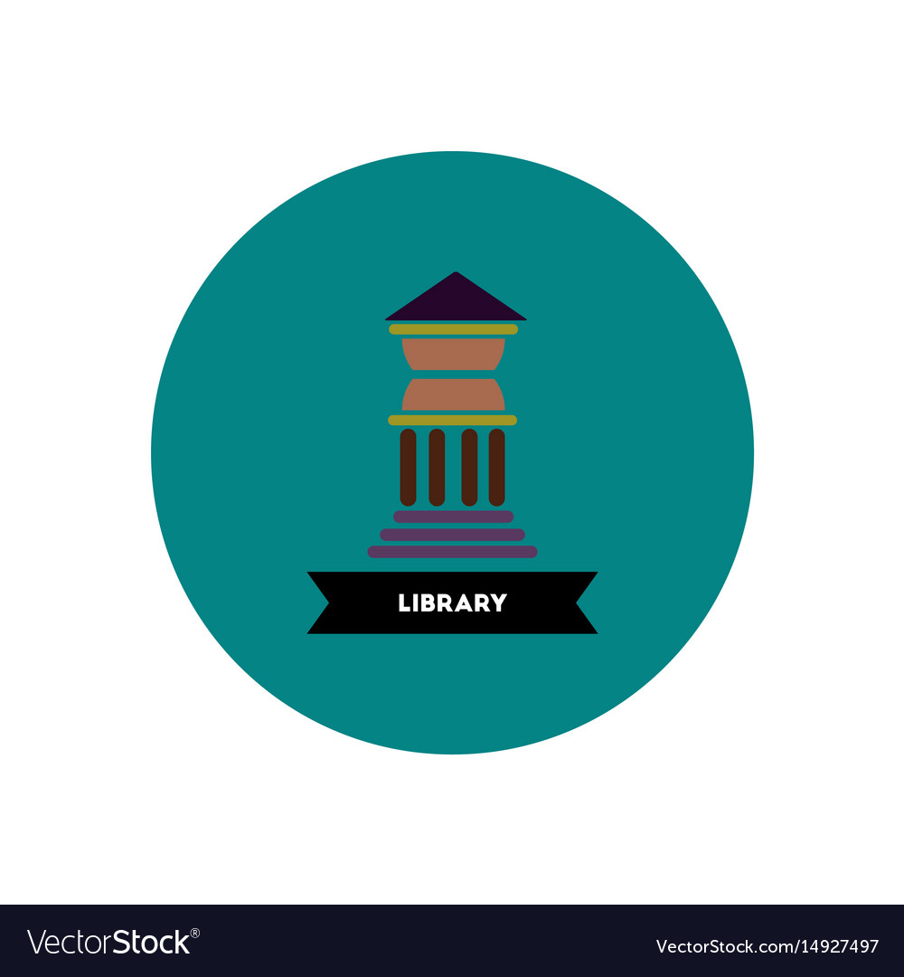 Stylish icon in color circle building university