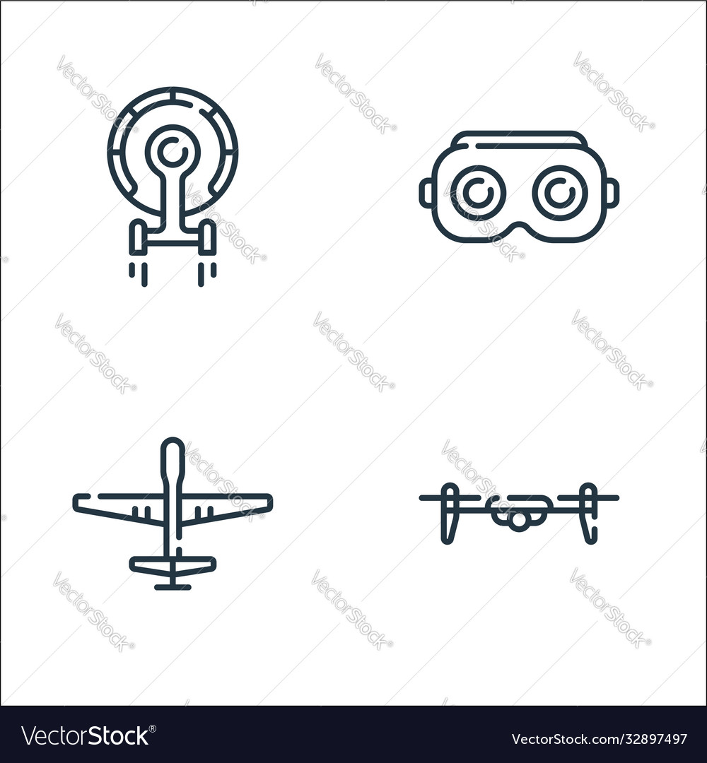 Technology future line icons linear set