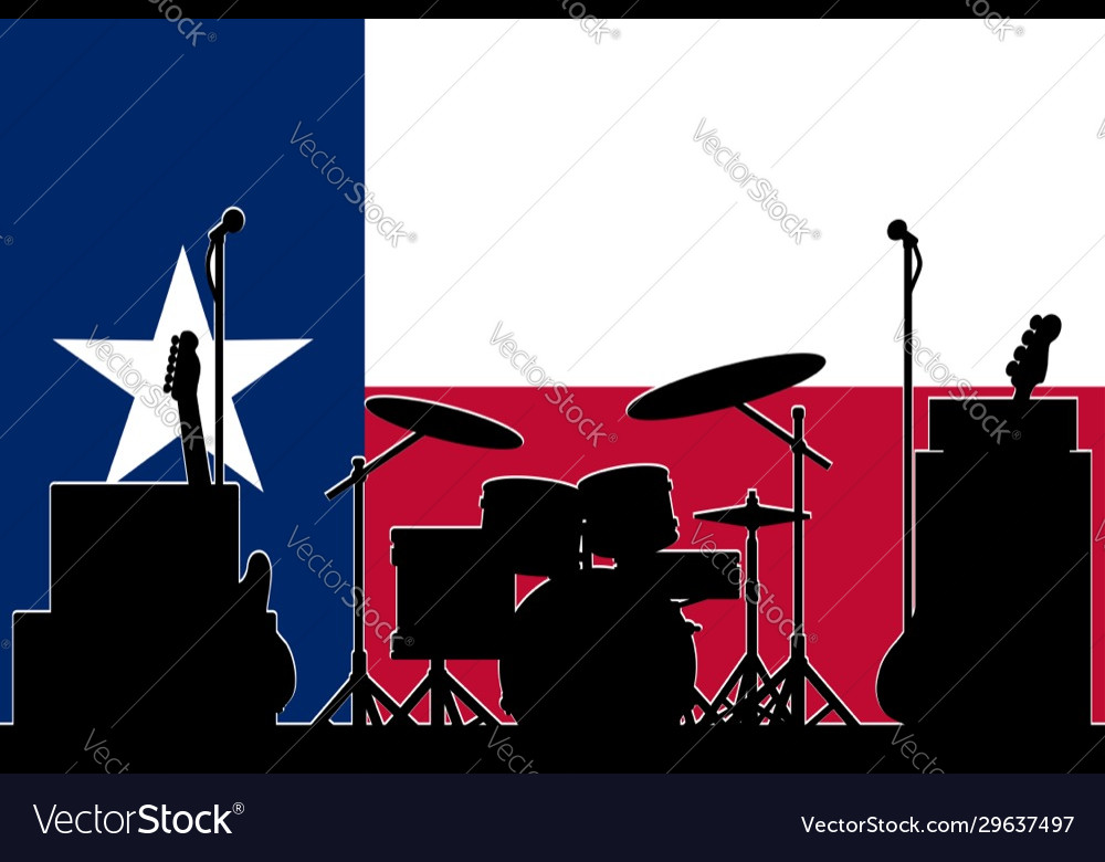 Texas Band On Stage Royalty Free Vector Image Vectorstock