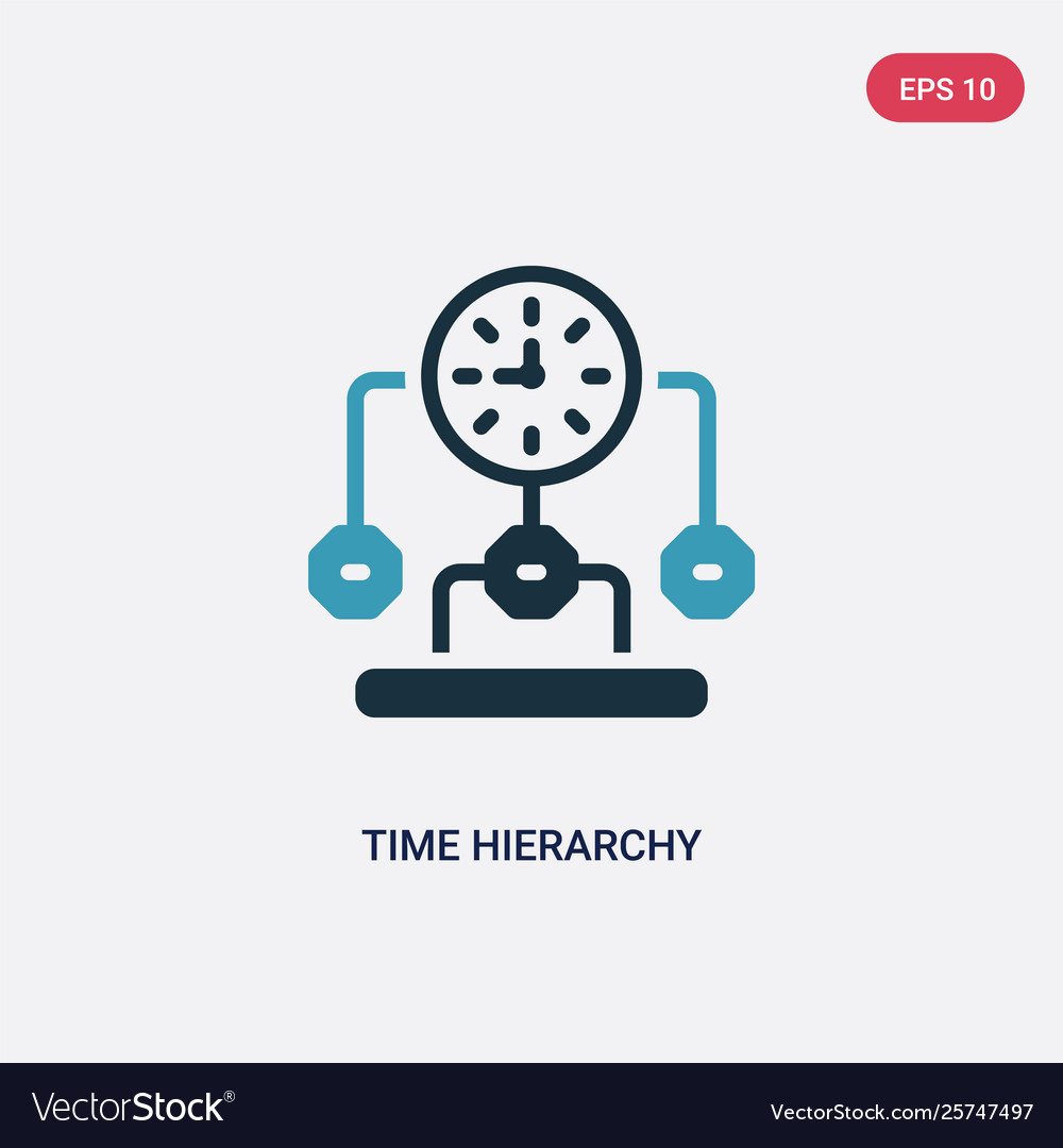 Two color time hierarchy icon from productivity vector image Two color time hierarchy icon from productivity
