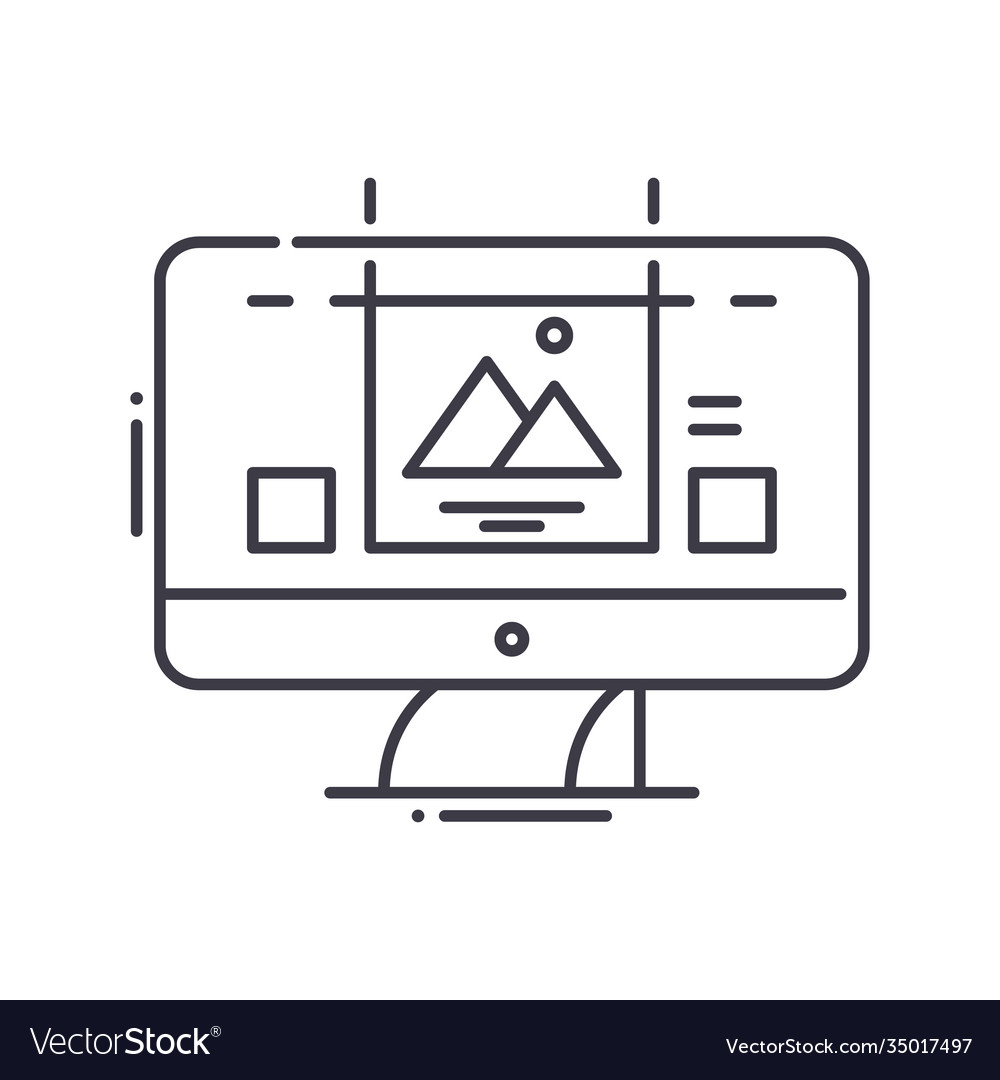 Website prototyping icon linear isolated vector image Website prototyping icon linear isolated