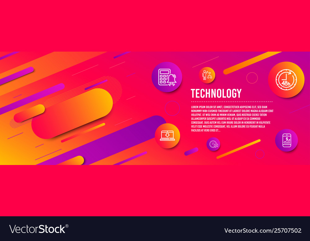48 hours algorithm and time icons set calculator vector image 48 hours algorithm and time icons set calculator